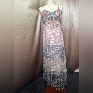 Kimchi Blue Pink and Gray Sleeveless Maxi Dress